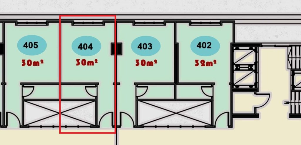 مخطط وتصميم وحدة 404 الطبية في الدور الرابع بمجمع ONE MALL