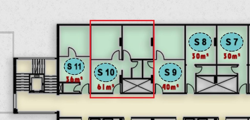مخطط وتصميم وحدة S 10 الطبية في الدور الثاني من مجمع الطبي ONE MALL الشروق