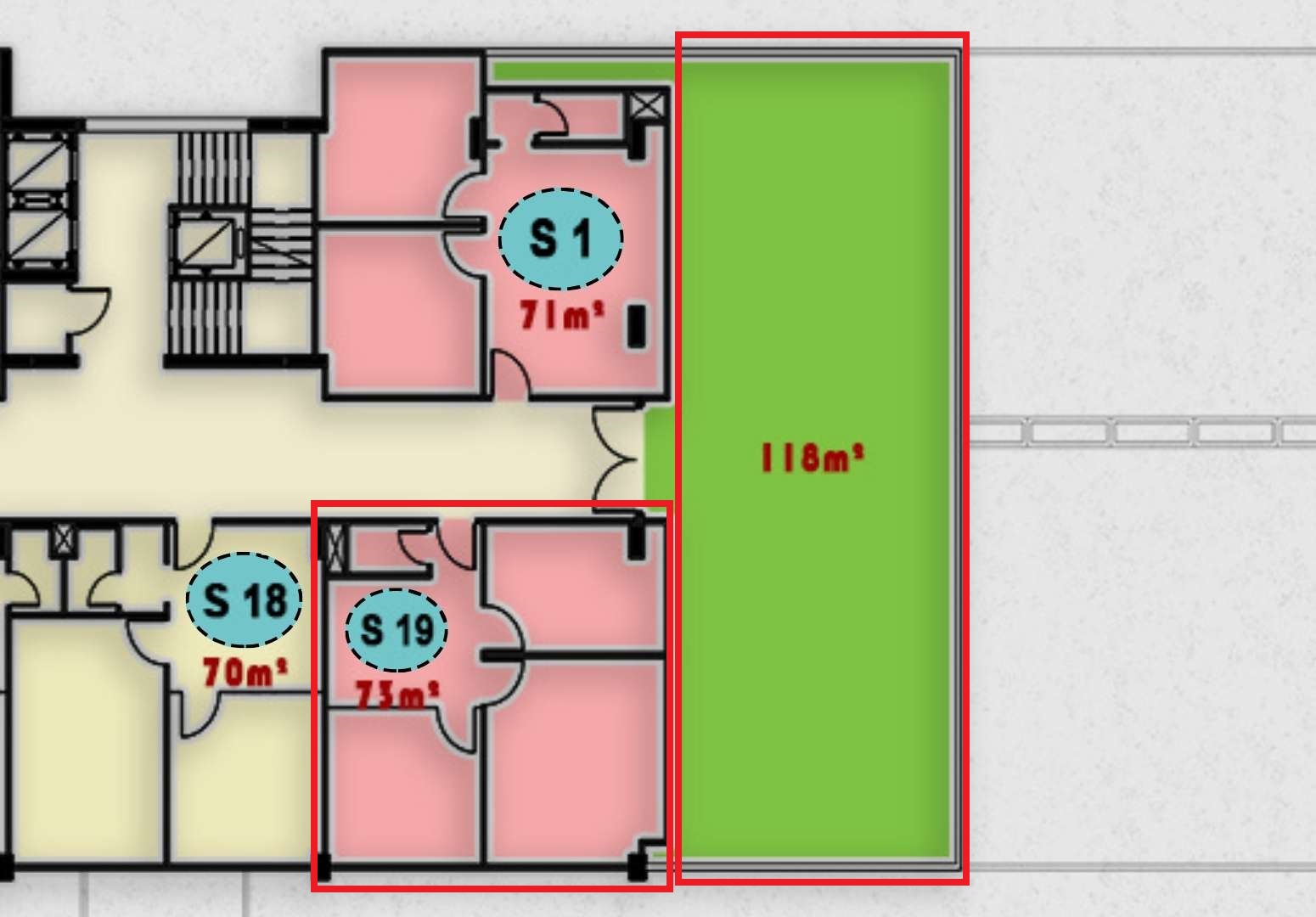 تصميم الوحدة S19 في الدور الثاني بمجمع ONE MALL مناسب لمقهى أو مطعم