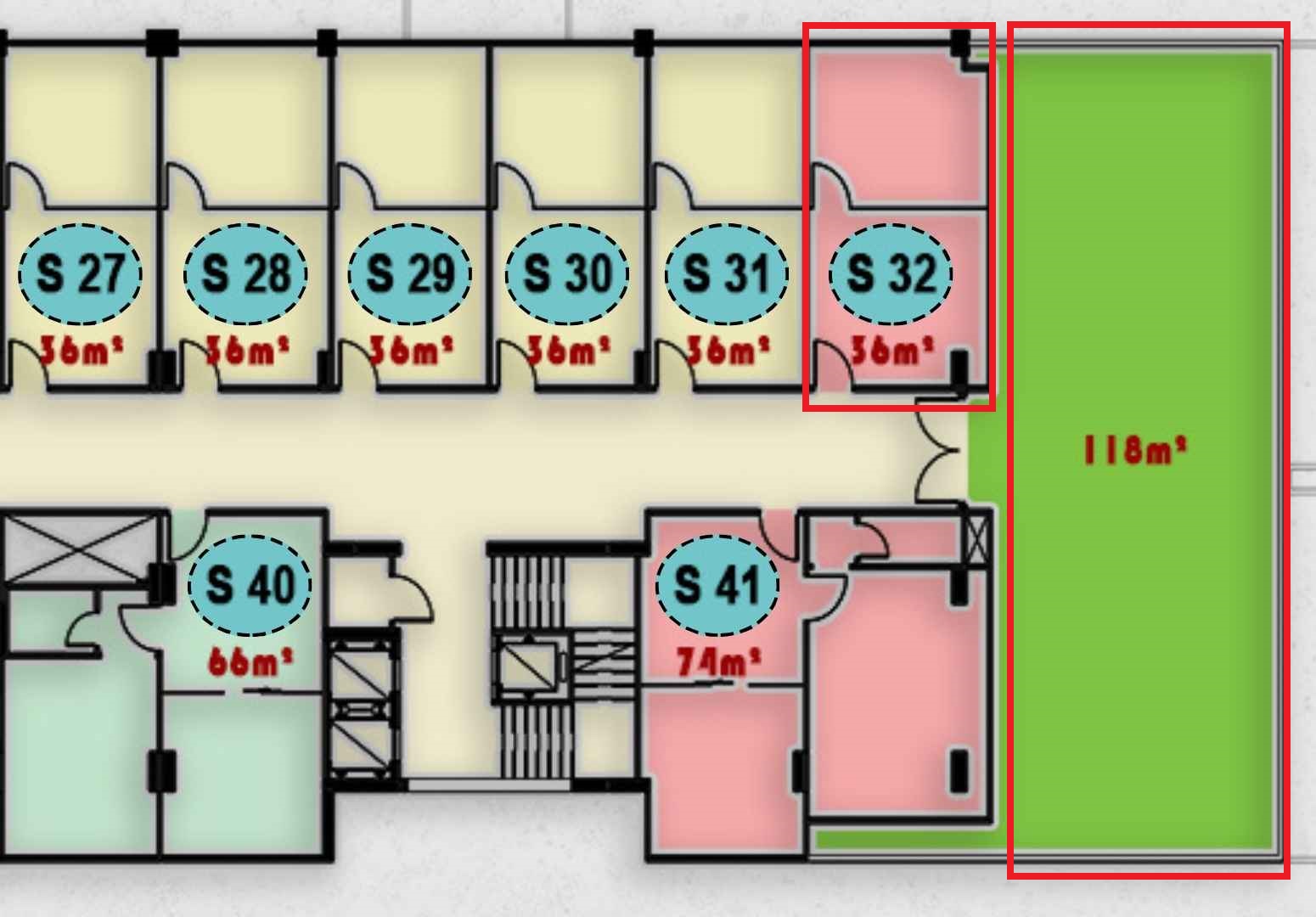 تصميم الوحدة S32 في الدور الثاني بمجمع ONE MALL مناسب لمقهى أو مطعم