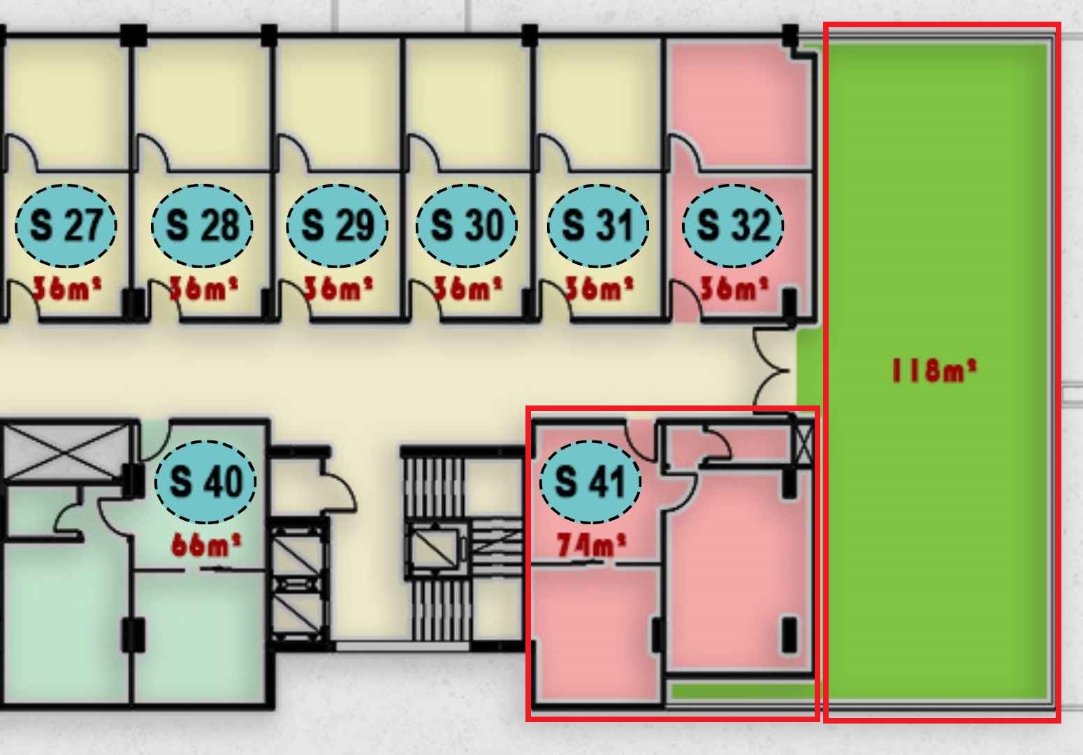 تصميم الوحدة S41 في الدور الثاني بمجمع ONE MALL مناسب لمقهى أو مطعم