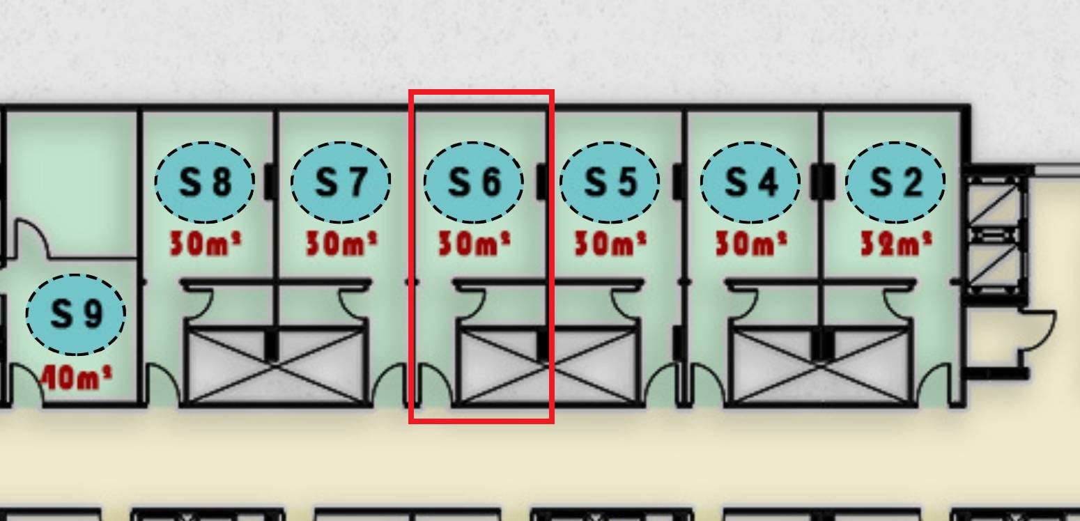 مخطط تصميم وحدة S6 الطبية في الدور الثاني بمجمع ONE MALL