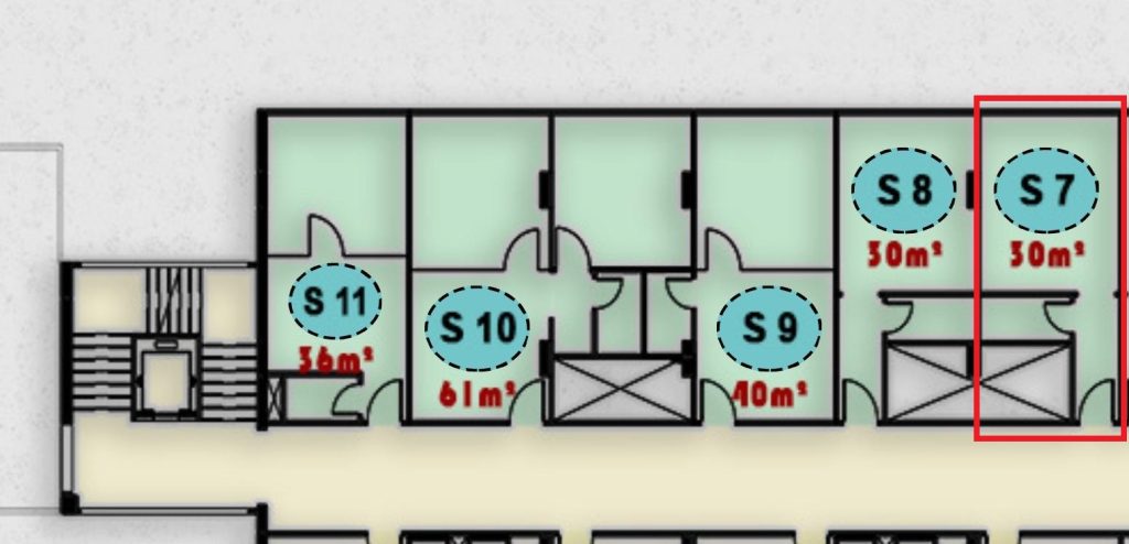 مخطط تصميم وحدة S7 الطبية في الدور الثاني بمجمع ONE MALL الشروق