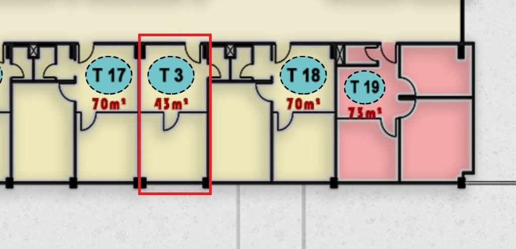 صورة توضح وحدة T3 الطبية في الدور الثالث بمجمع ONE MALL