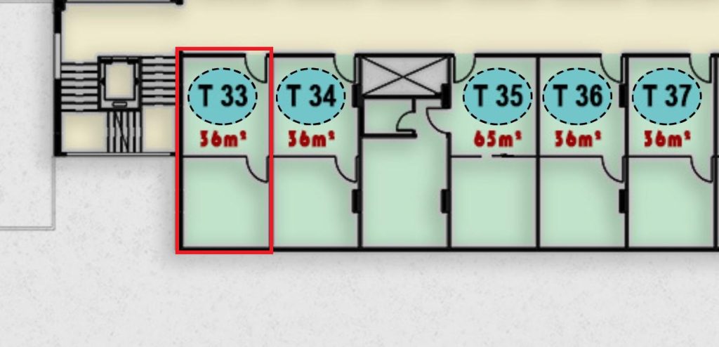 مخطط ووصف لوحدة T 33 في الدور الثالث بمجمع ONE MALL