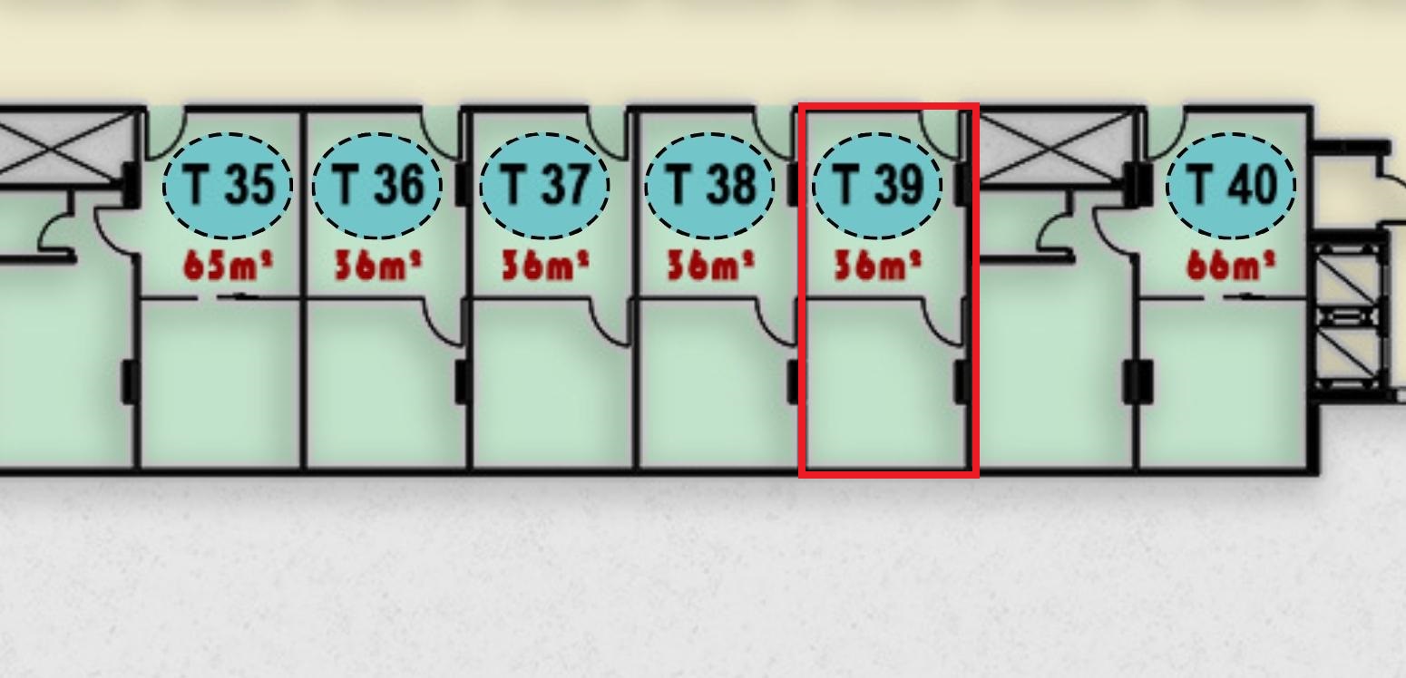 مخطط وتصميم وحدة T 39 في الدور الثالث بمجمع ONE MALL