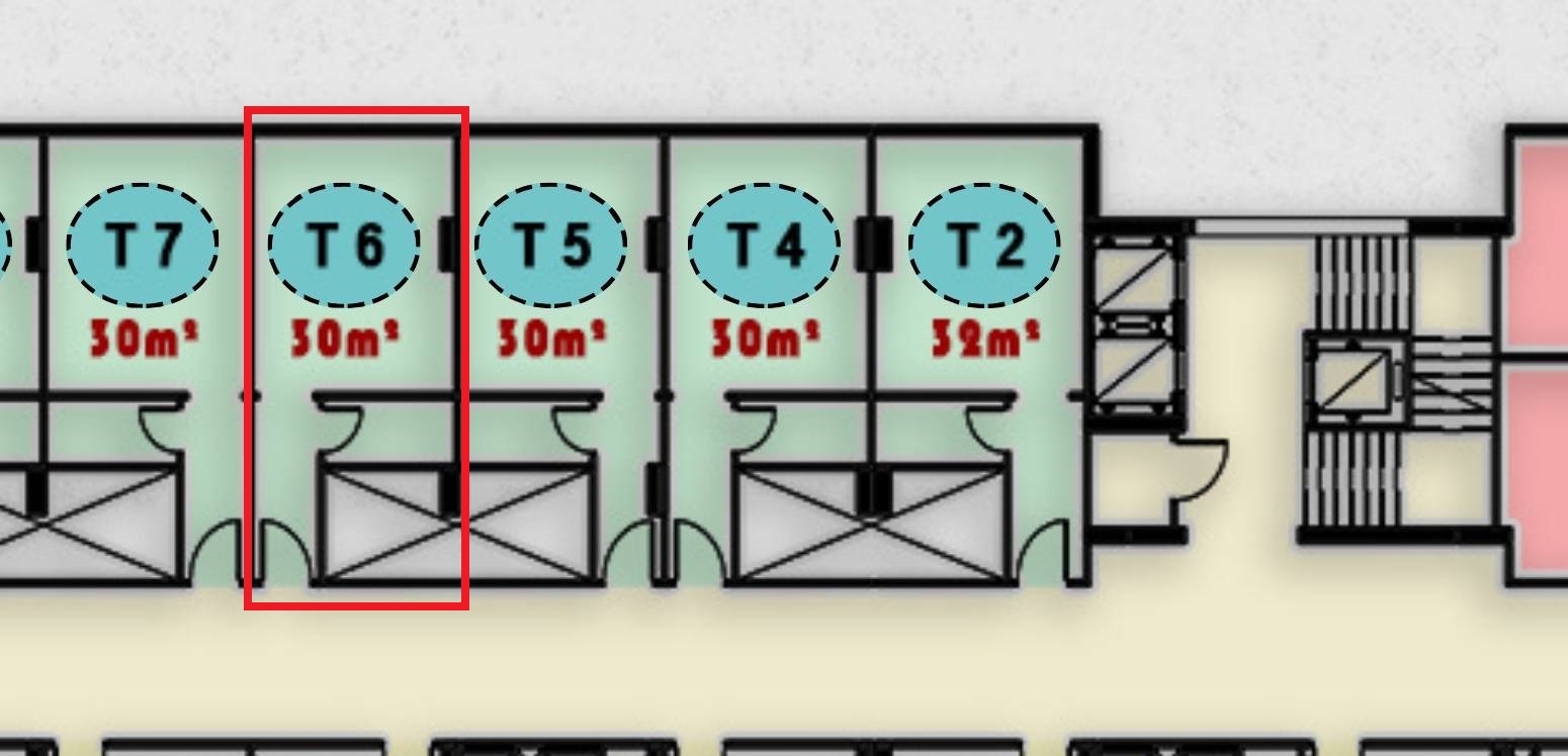 مخطط أو صورة لوحدة T6 الطبية في الدور الثالث من مجمع ONE MALL