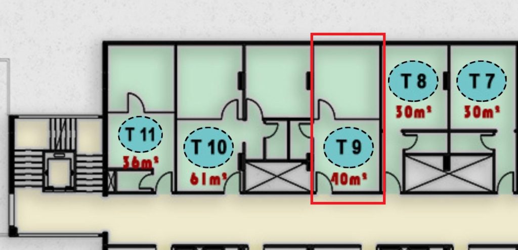 صورة لوحدة T9 في الدور الثالث بمجمع ONE MALL تظهر تصميم الوحدة والمساحة الداخلية