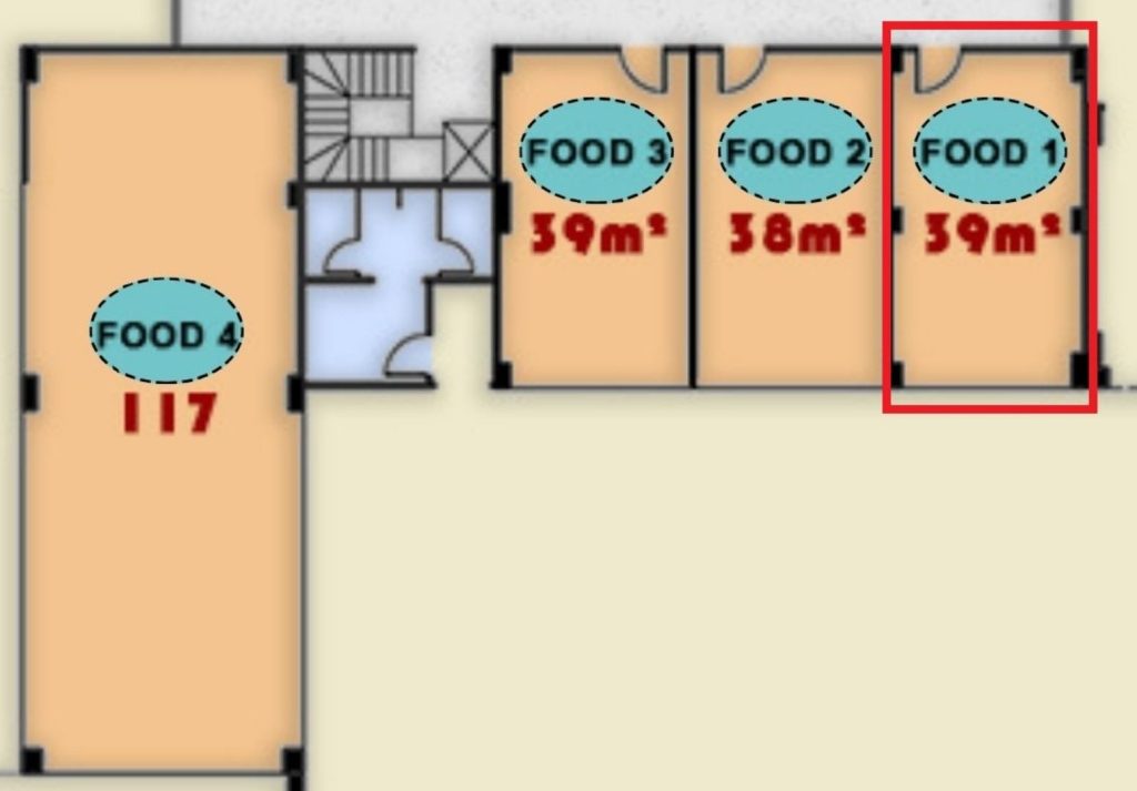 وحدة Food 1 في مجمع المطاعم - الدور الأرضي - ONE MALL